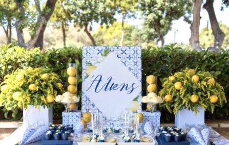 Italy inspired Blue tile and Lemon baptism – Happy Happy